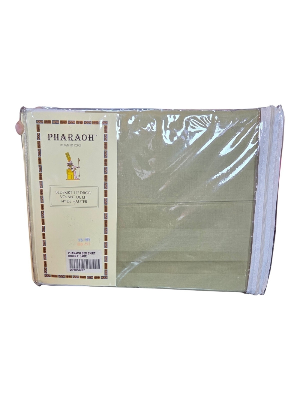 Pharoh Sage Green 320 Thread Count Cotton Sateen Double Bed Skirt